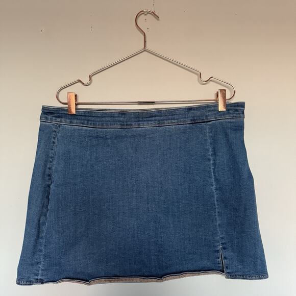 American Eagle Womens Denim Mini Skort 16 Curvy Next Level High Rise Western Y2K - Picture 3 of 9